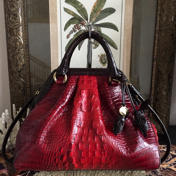 💋💋🌹RARE RUBY TRI TEXTURE💋🌹BRAHMIN SARA ROSE - Picture 2 of 8